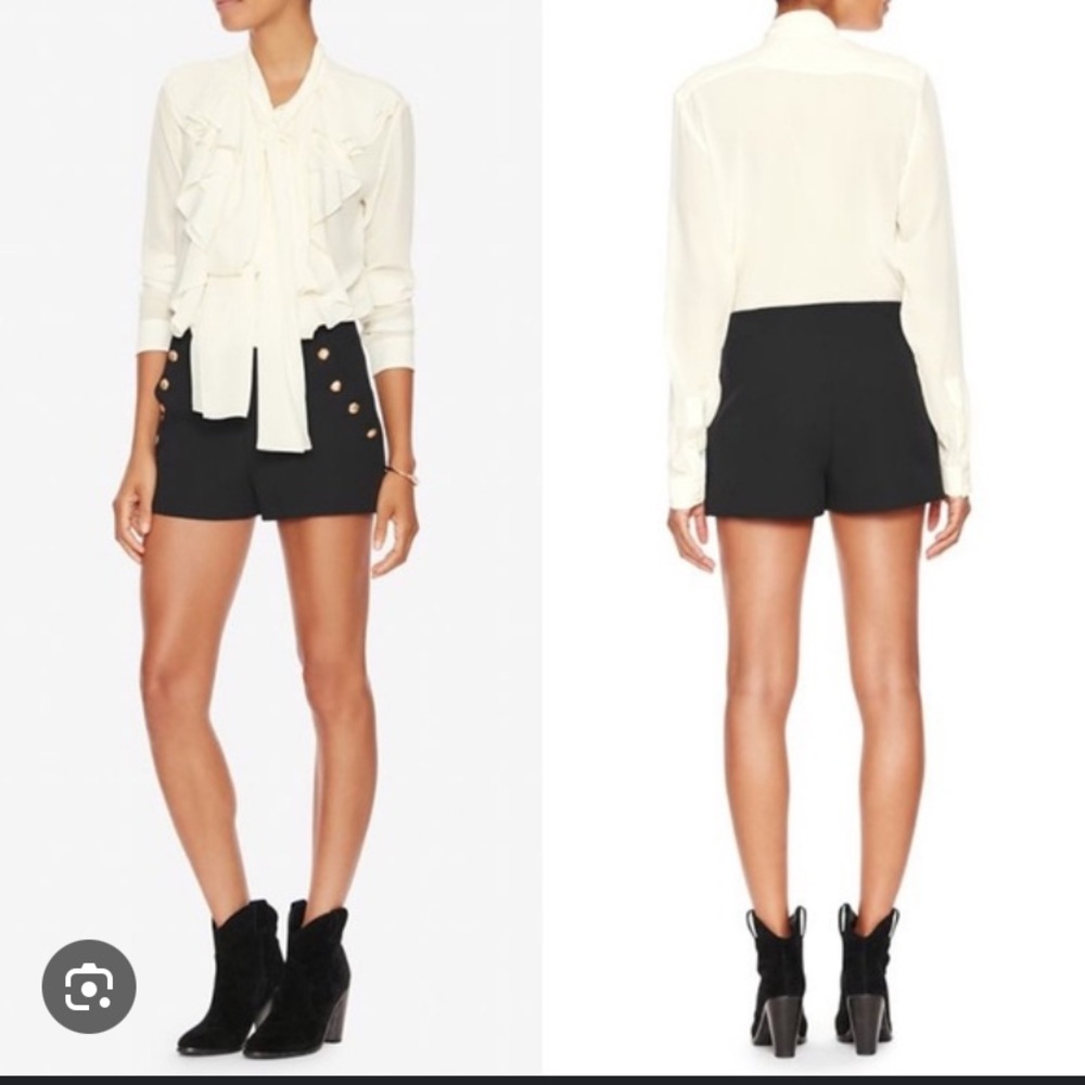 Intermix Sailor Military Andrea Black Gold Shorts Sz M